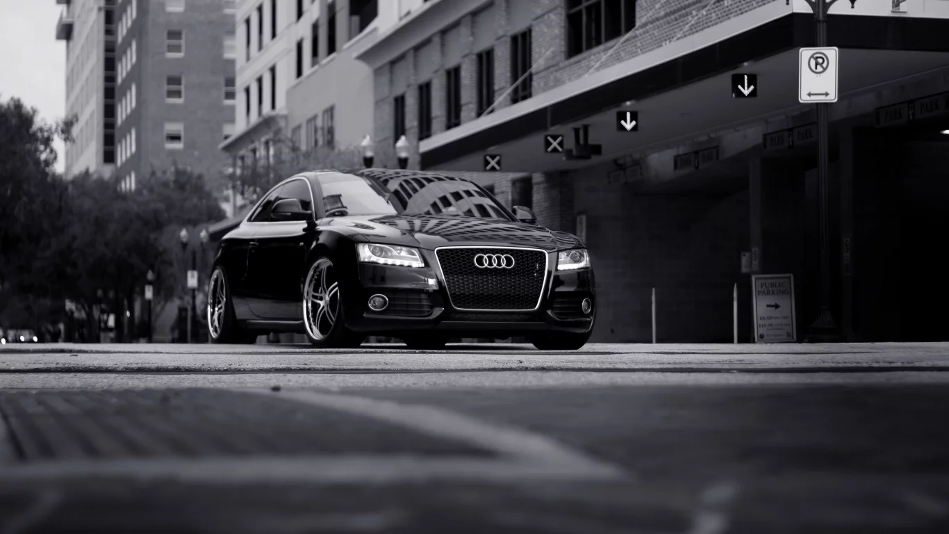 тюнинг, audi a5, черно-белое