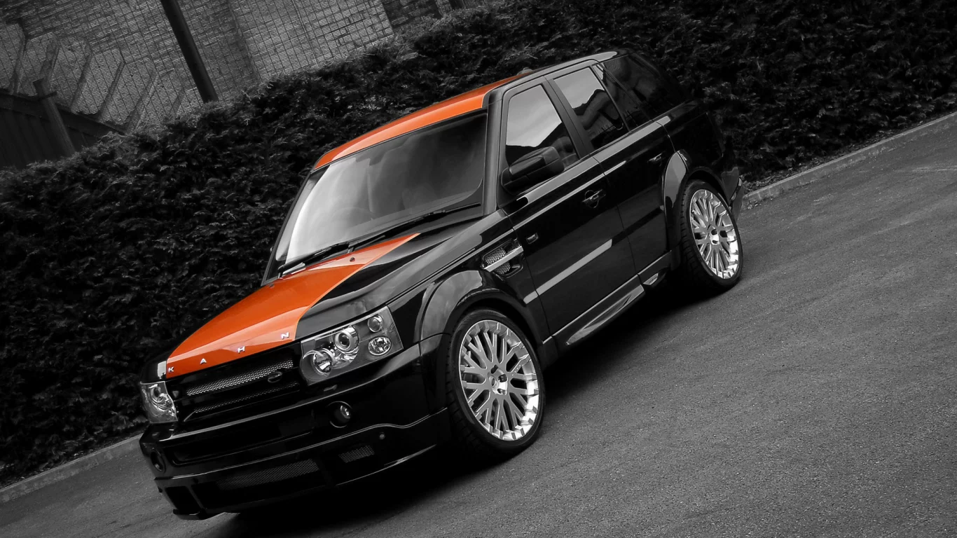 vesuvius, kahn, rover, range, рендж ровер, project, чёрный, sport, оранжевая полоса, black