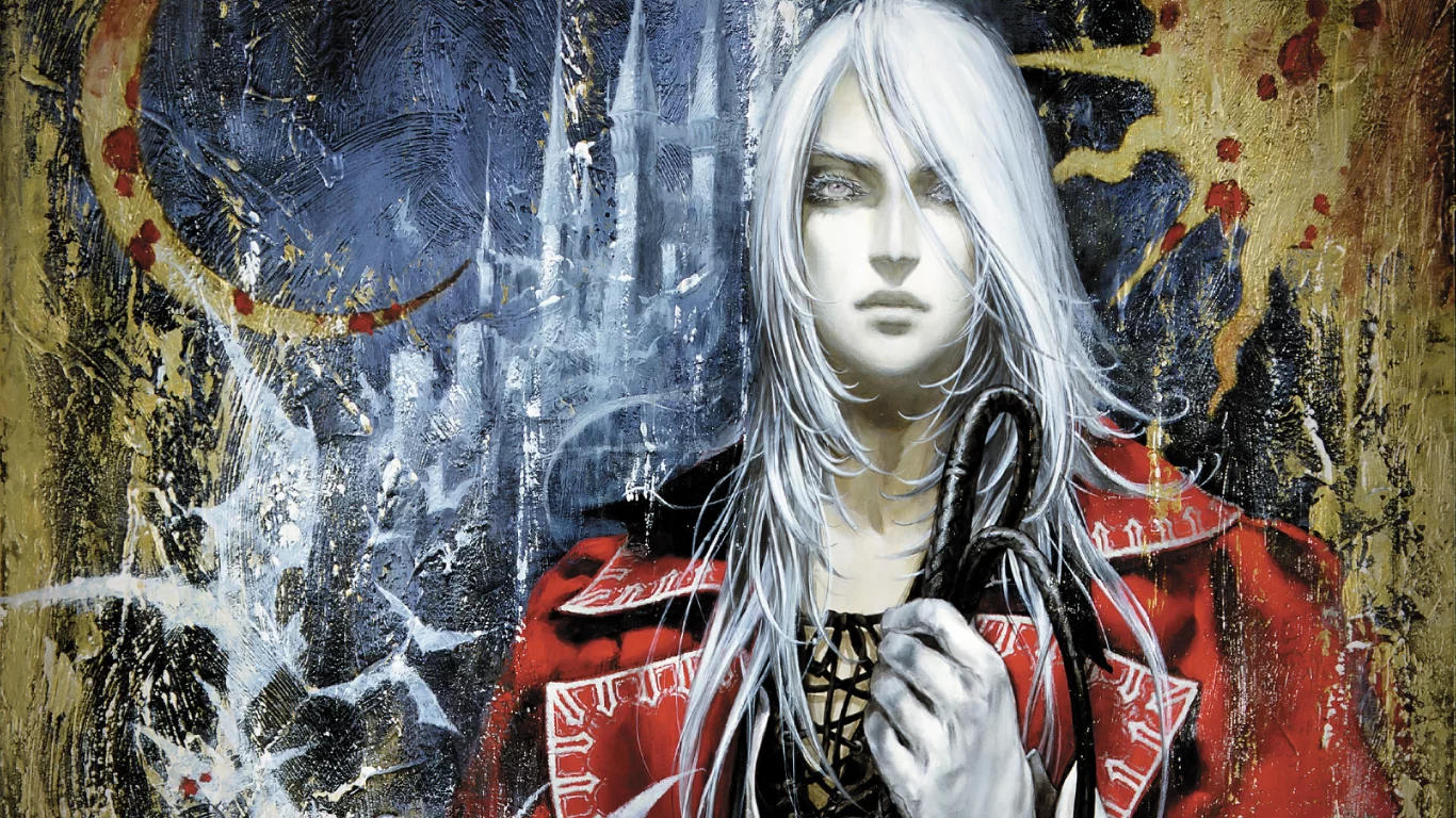 мужчина, рисунок, castlevania, вампир, граф, кнут, замок, арт, блондин