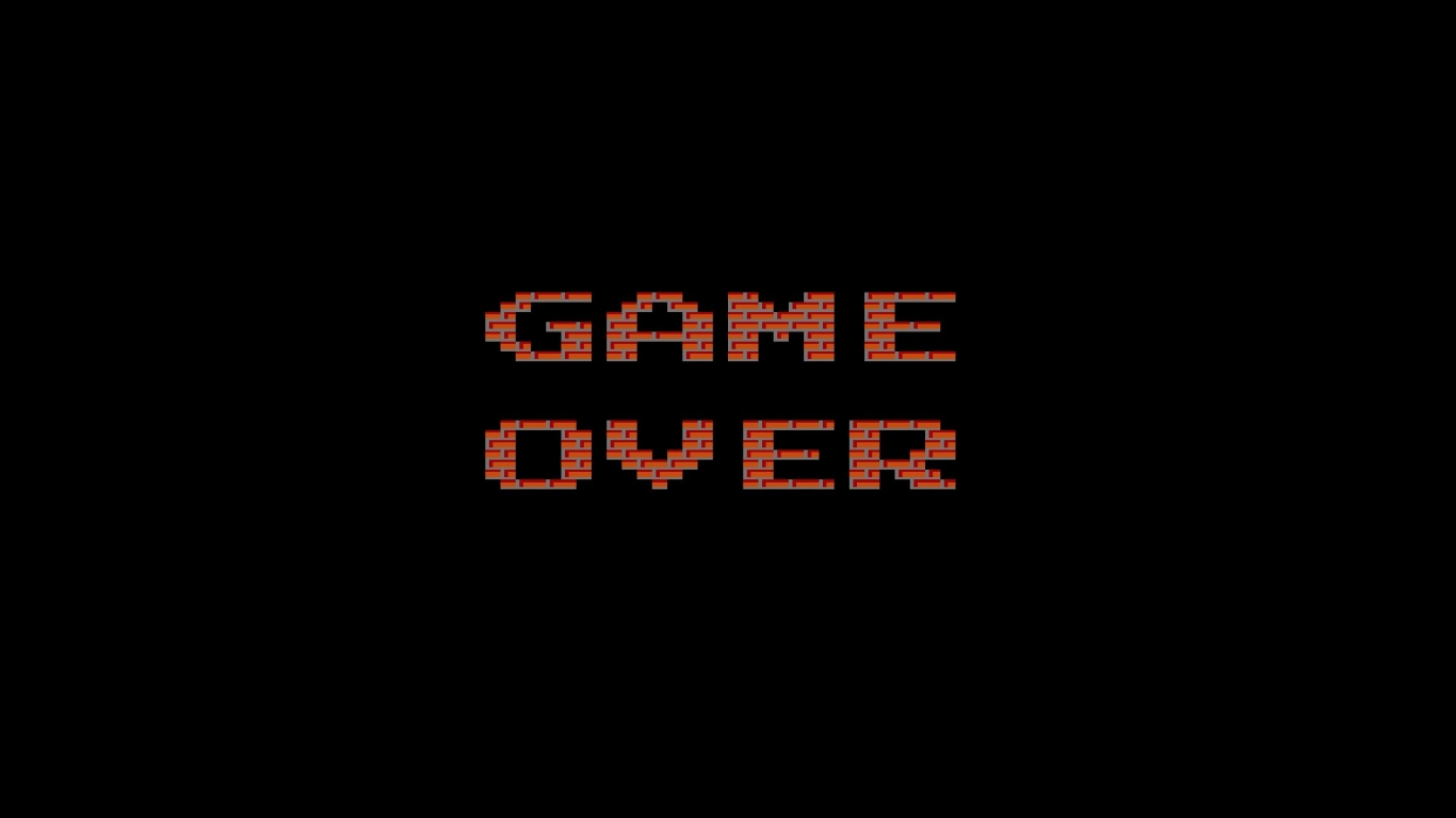 Картинка на рабочий стол game over, игра окончена, battle city, танчики,  dendy 1366 x 768