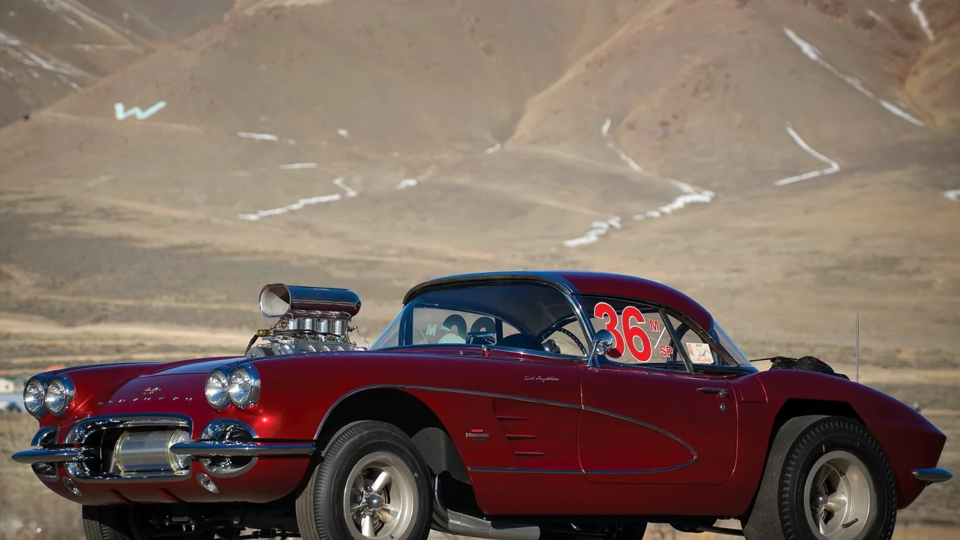 mazmanian, chevrolet, 1961, big john, турбонагнетатель, drag racing car, корветт, c1, дрегстер, corvette, шевроле