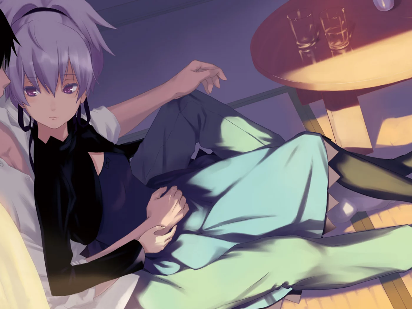 солце, инь, хэй, дом, стаканы, darker than black, двое, стол