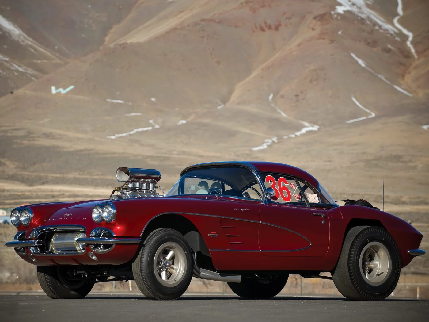 mazmanian, chevrolet, 1961, big john, турбонагнетатель, drag racing car, корветт, c1, дрегстер, corvette, шевроле