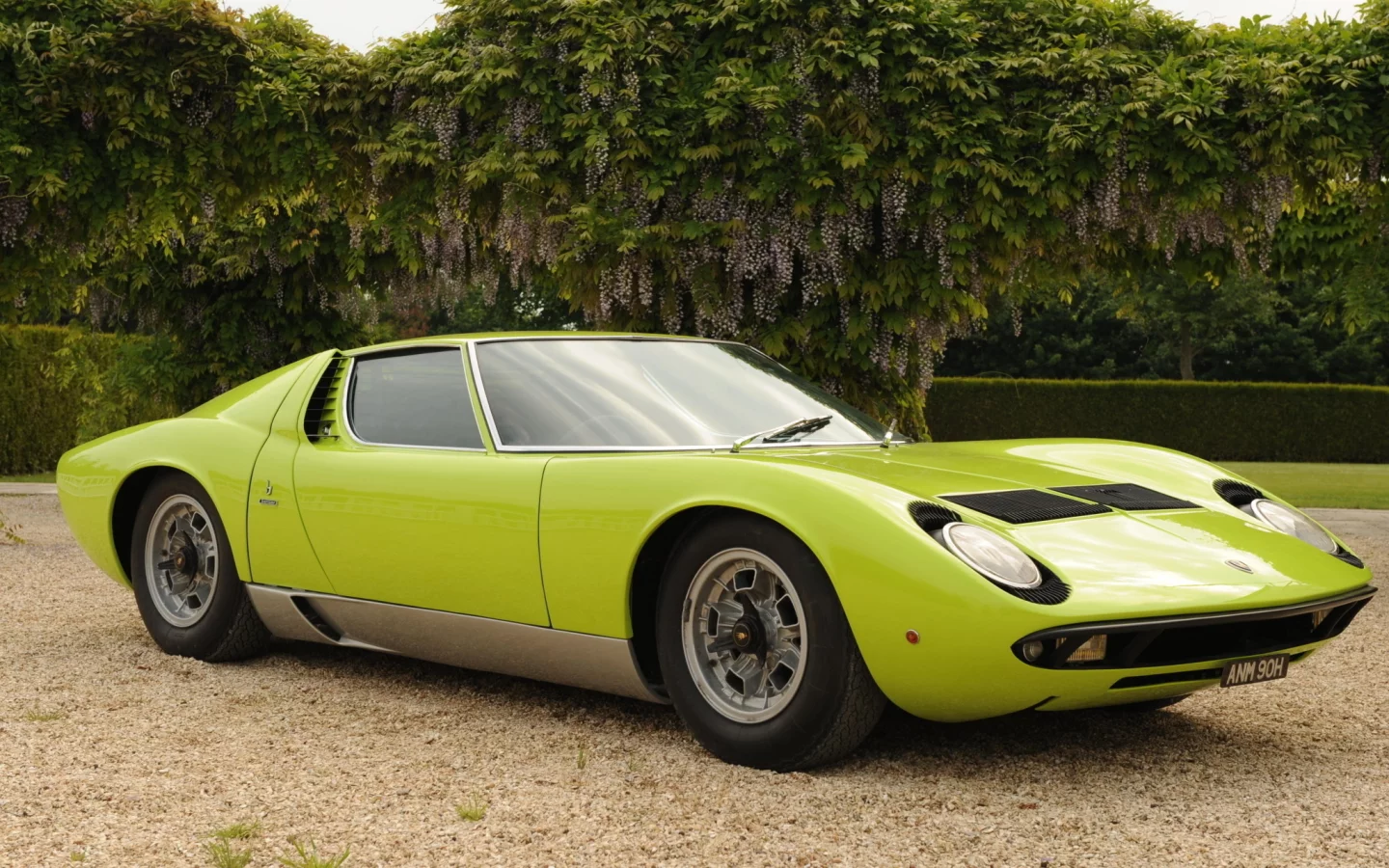 lamborghini, p400, s, кусты, фары, 1969, miura, миура, зелёный, ламборгини, суперкар, передок