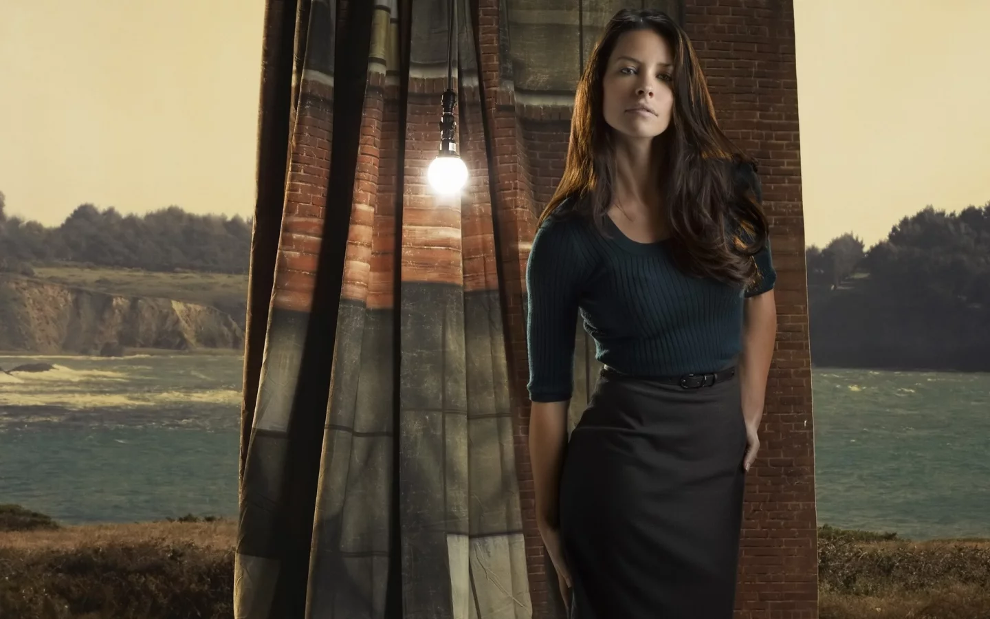 evangeline lilly, lost, брюнетка