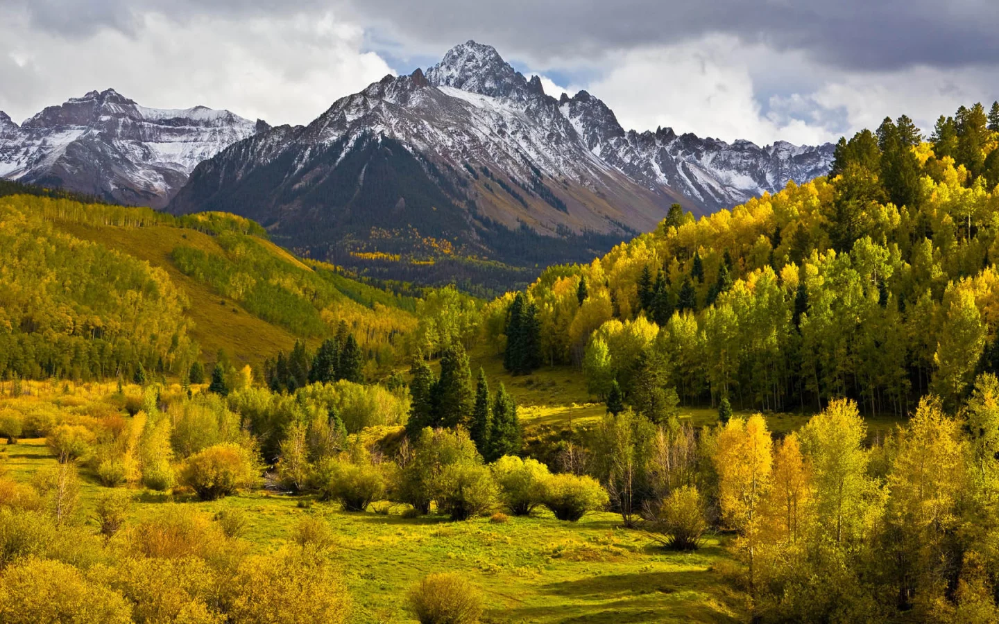 горы, лес, осень, деревья