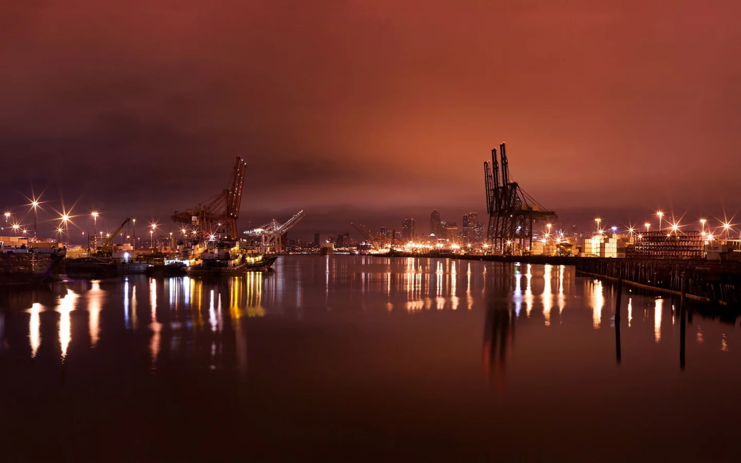 night, сиэтл, сша, seattle, залив, бухта, usa, вода, огни, harbour, ночь
