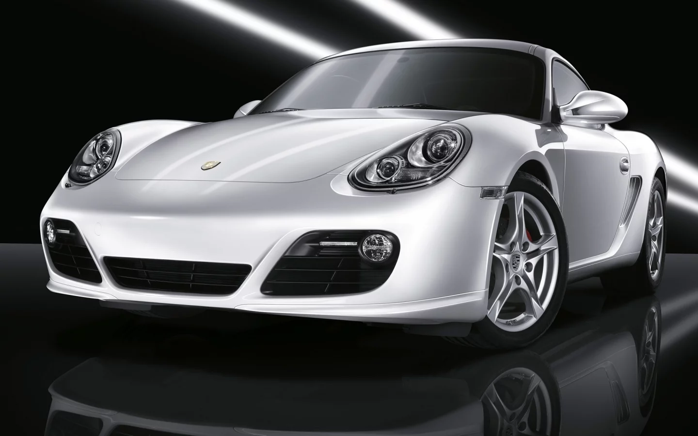cayman, отражение, лучи, porsche, авто