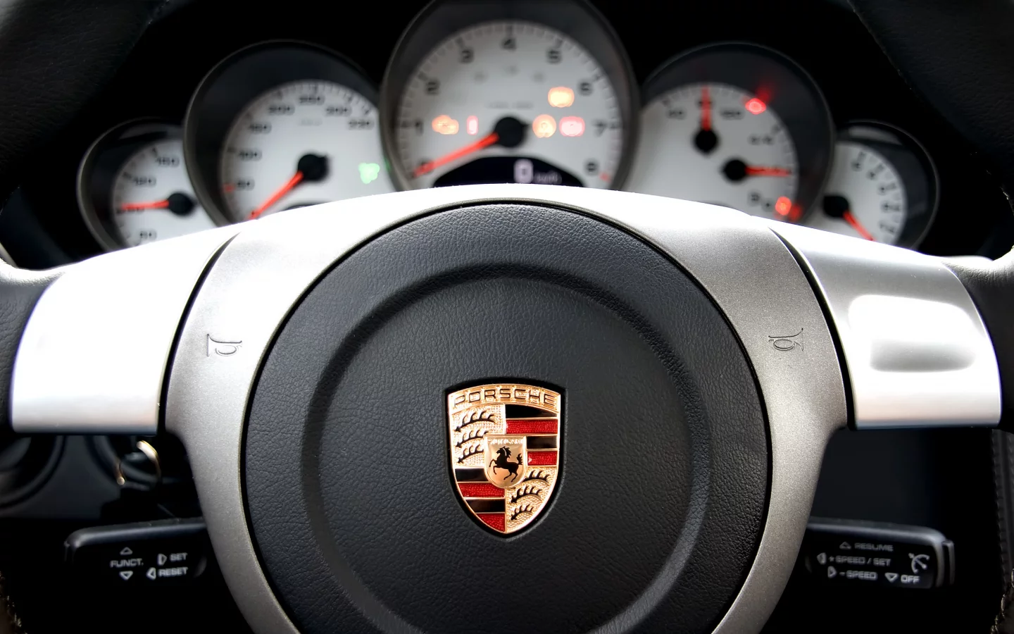салон, клаксон, руль, панель, логотип, porsche