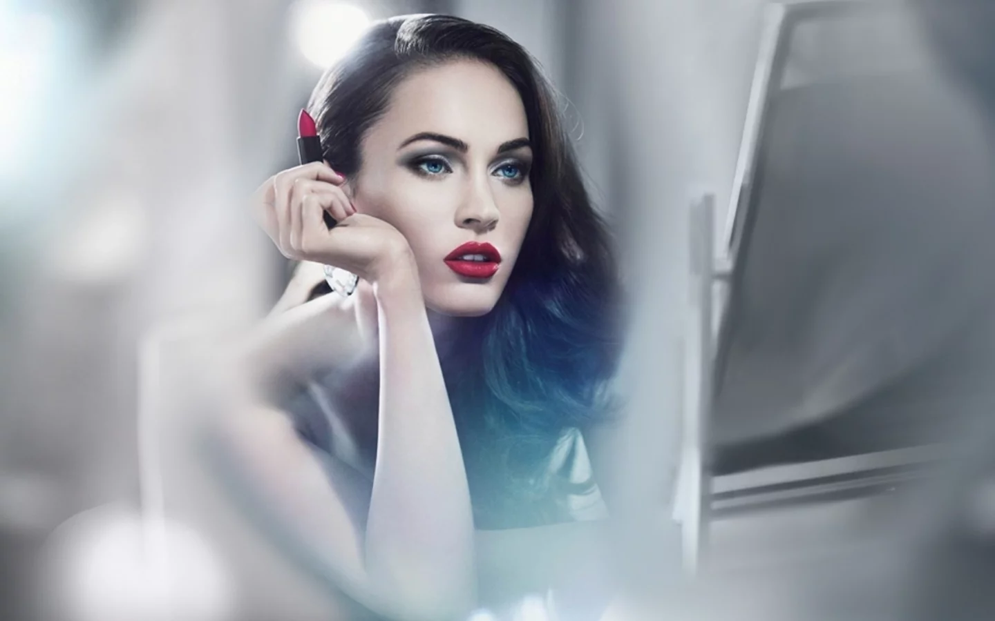 megan fox, лицо, взгляд, помада