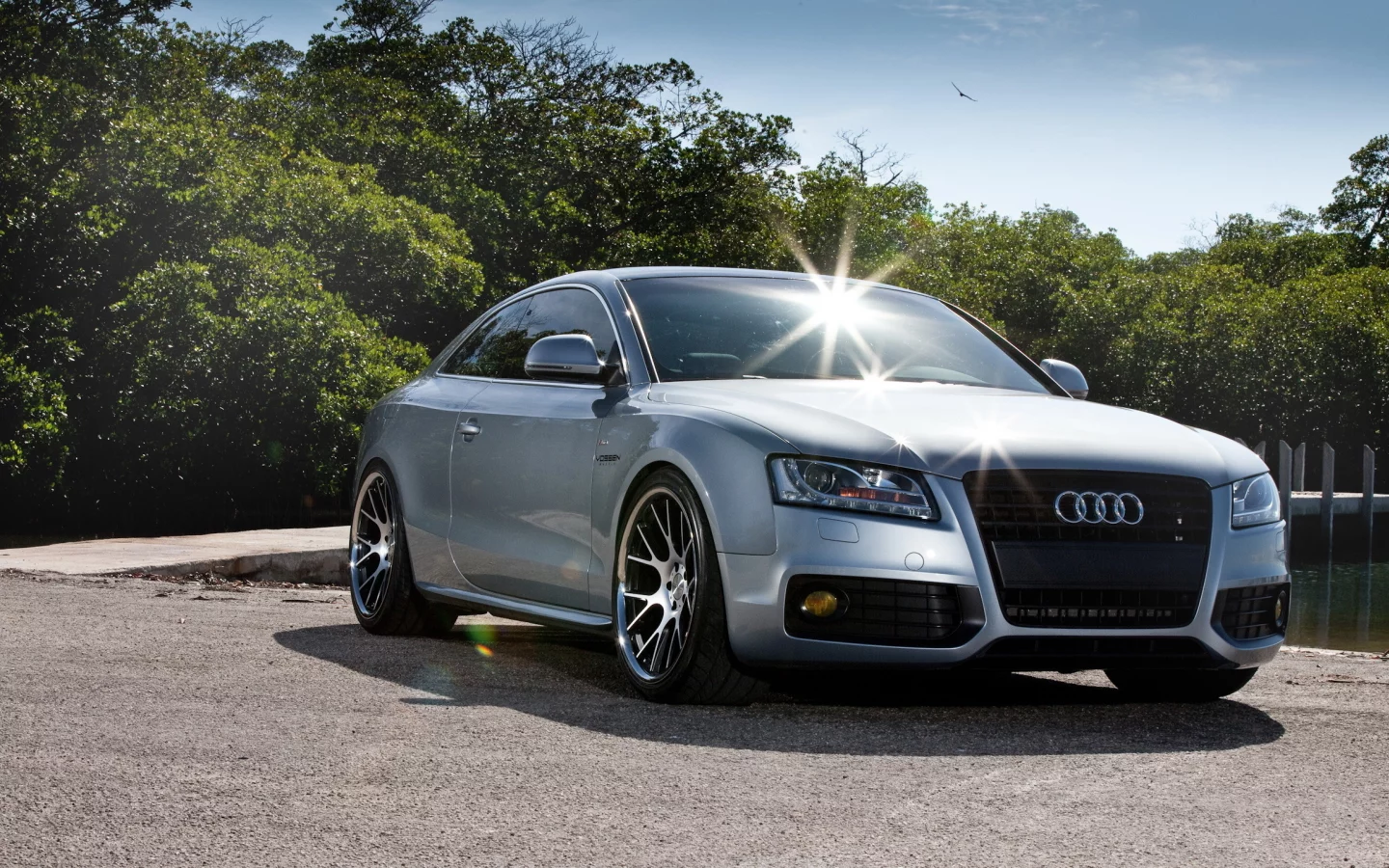 audi, а5, лето, блики, небо, день