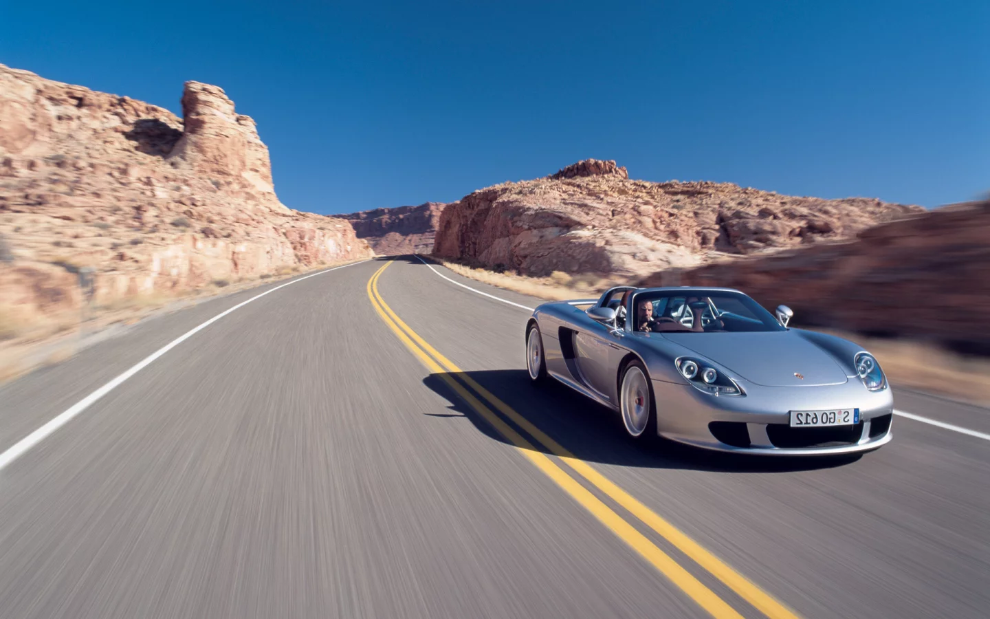 porsche, carrera gt, горы, дорога