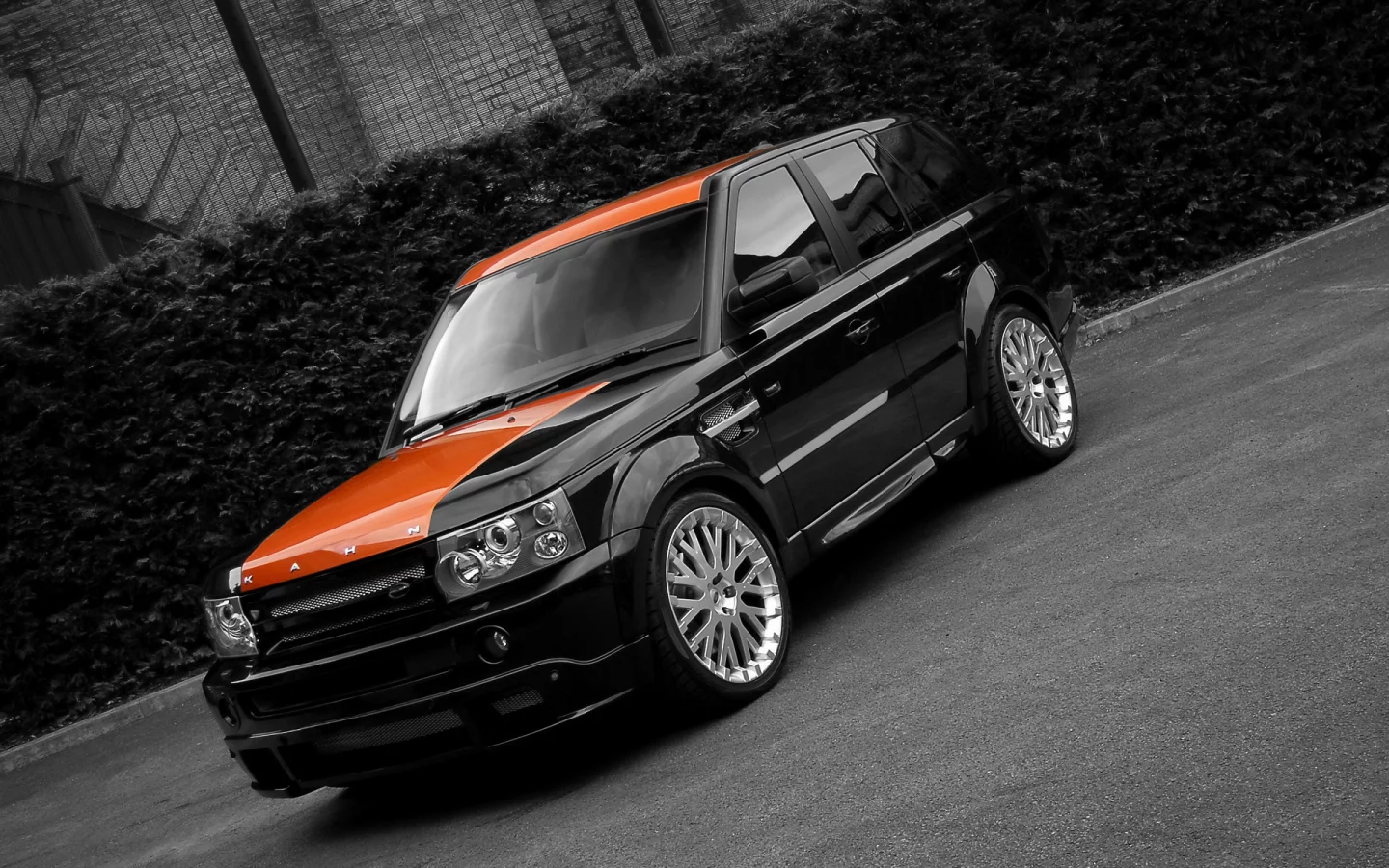 vesuvius, kahn, rover, range, рендж ровер, project, чёрный, sport, оранжевая полоса, black