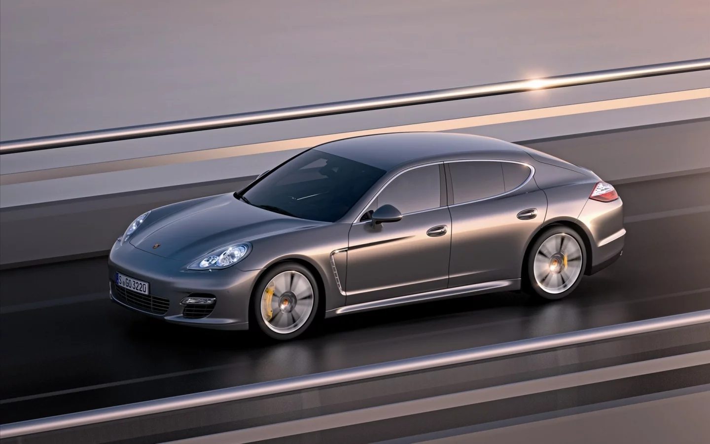 porsche, panamera turbo-s, серая