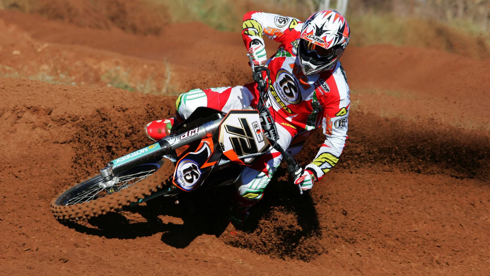 motocross, мотокросс, песок, скорость, поворот, байк, земля, гонка