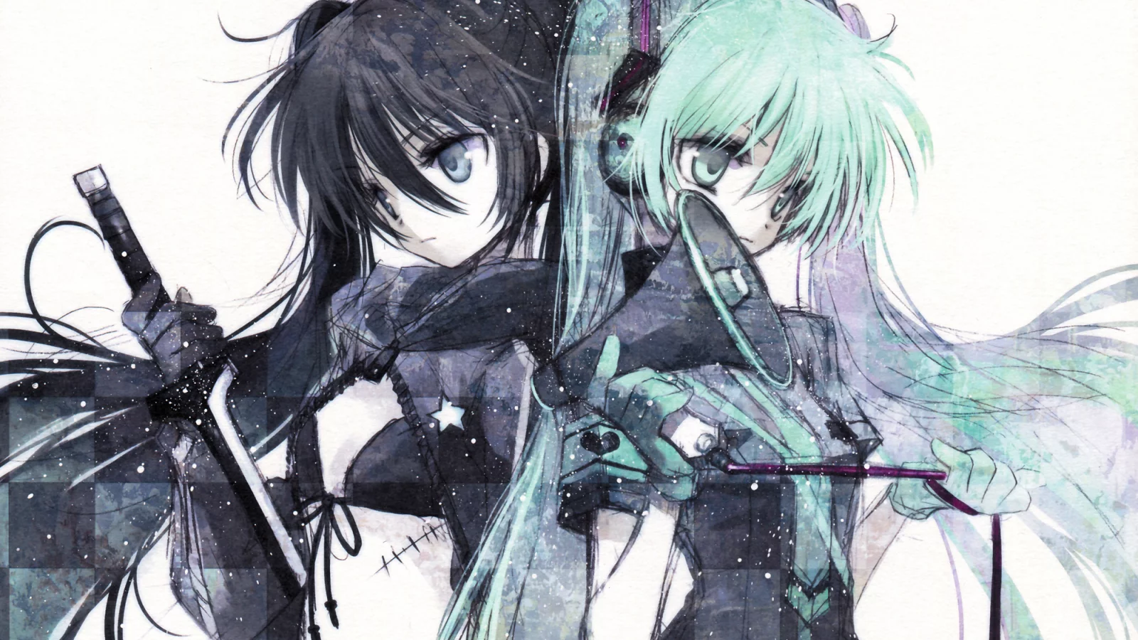 vocaloid, hatsune miku, black rock shooter, хацуне мику, вокалоид