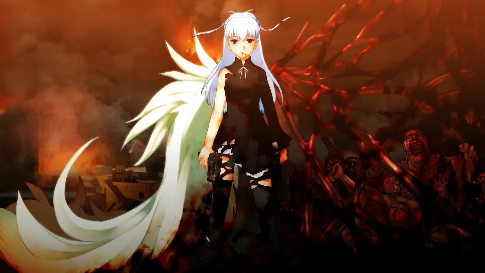 оружие, tenshi no nichou kenjuu, девушка, ангел, демон, game, кровь, henri