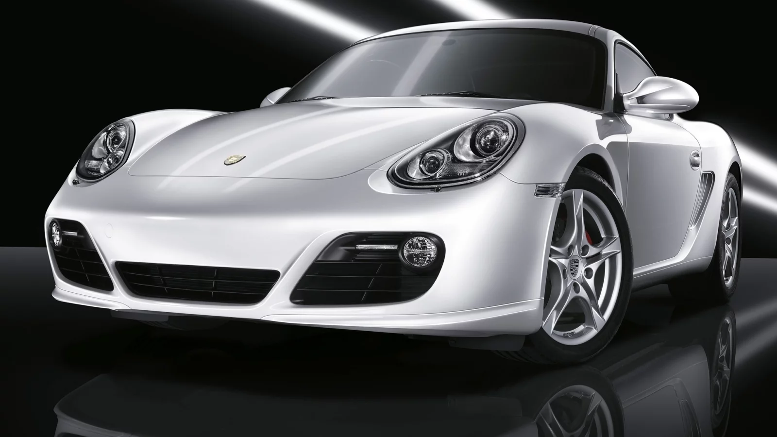 cayman, отражение, лучи, porsche, авто