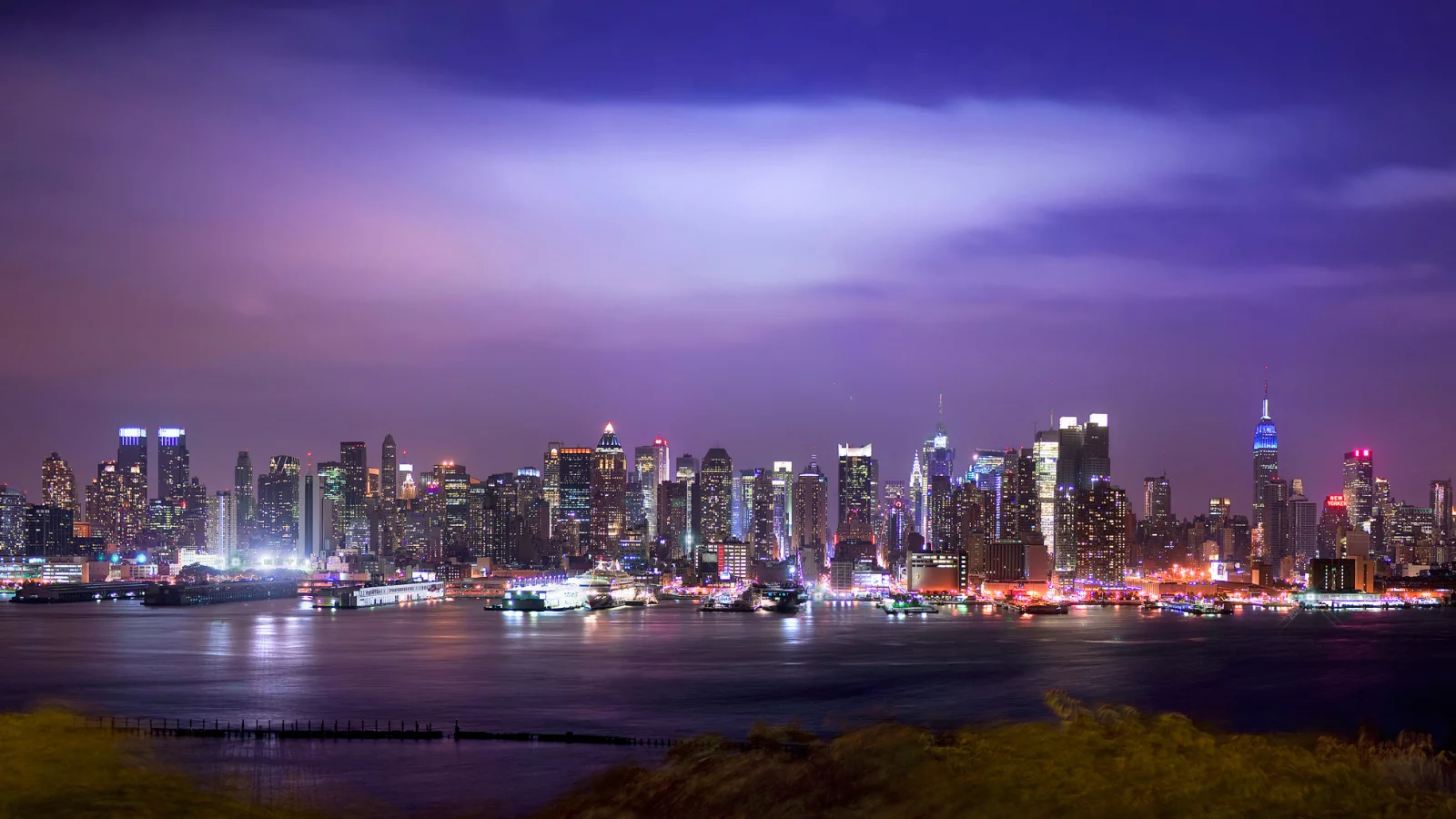 огни, нью-йорк, город, city, new york, night, ночь