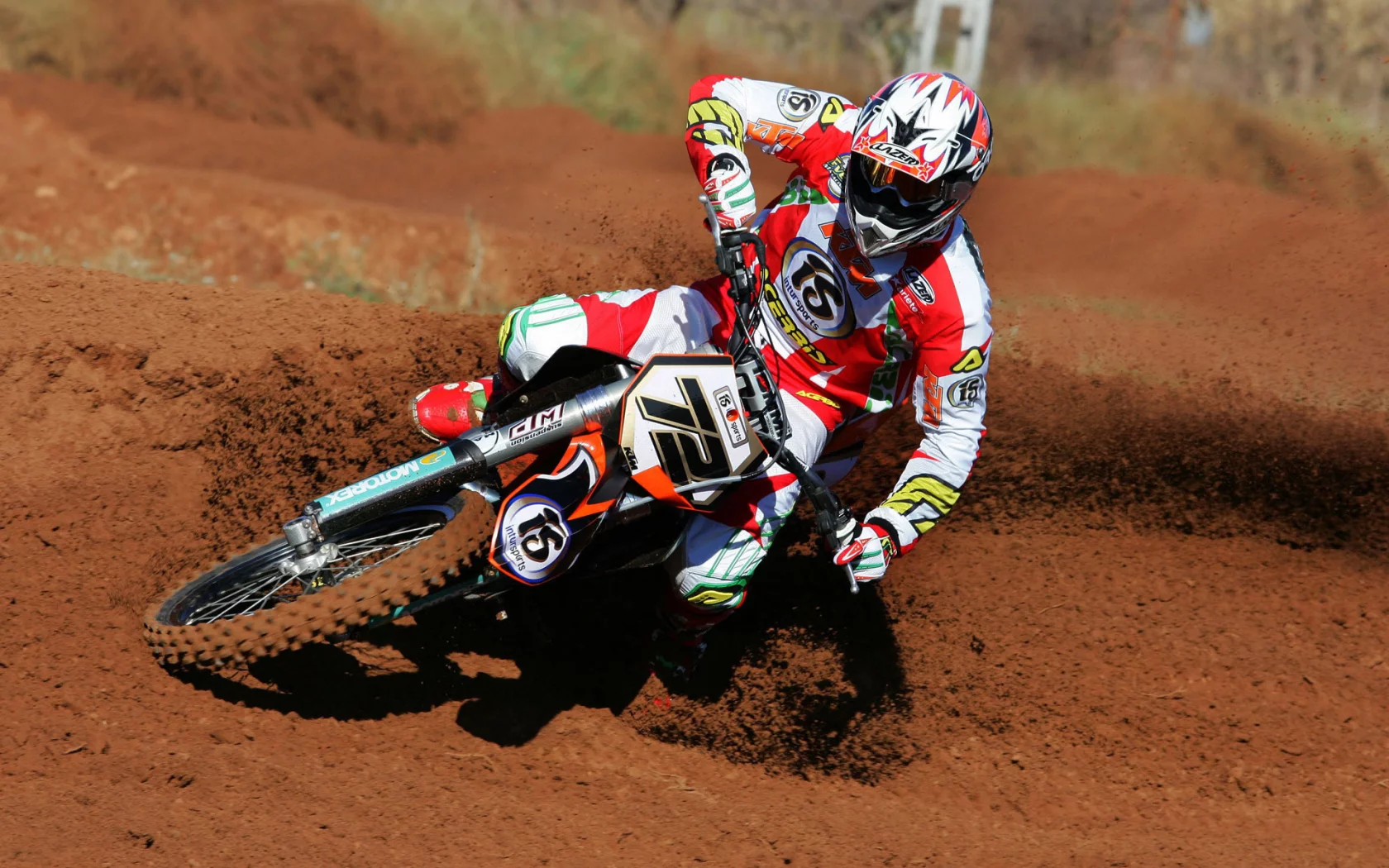 motocross, мотокросс, песок, скорость, поворот, байк, земля, гонка