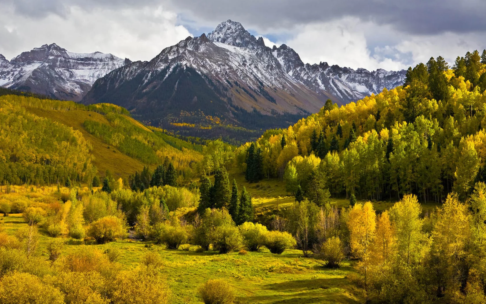 горы, лес, осень, деревья