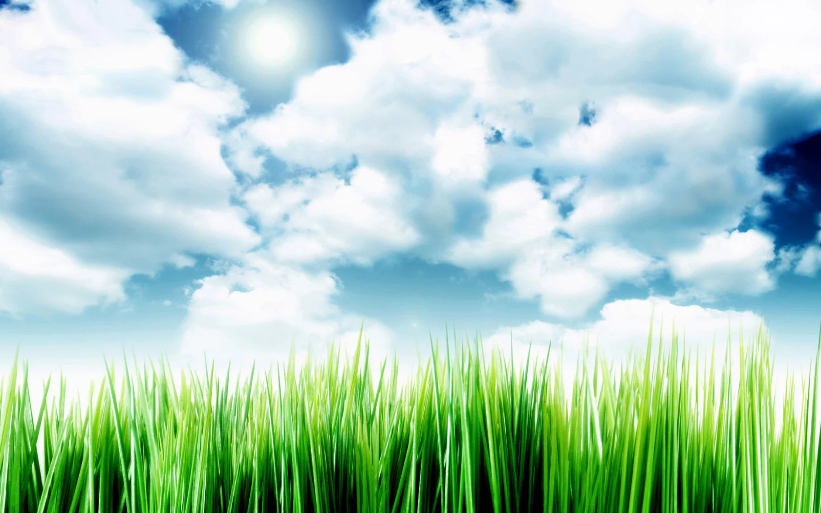 sky over the grass, небо, облака, травка