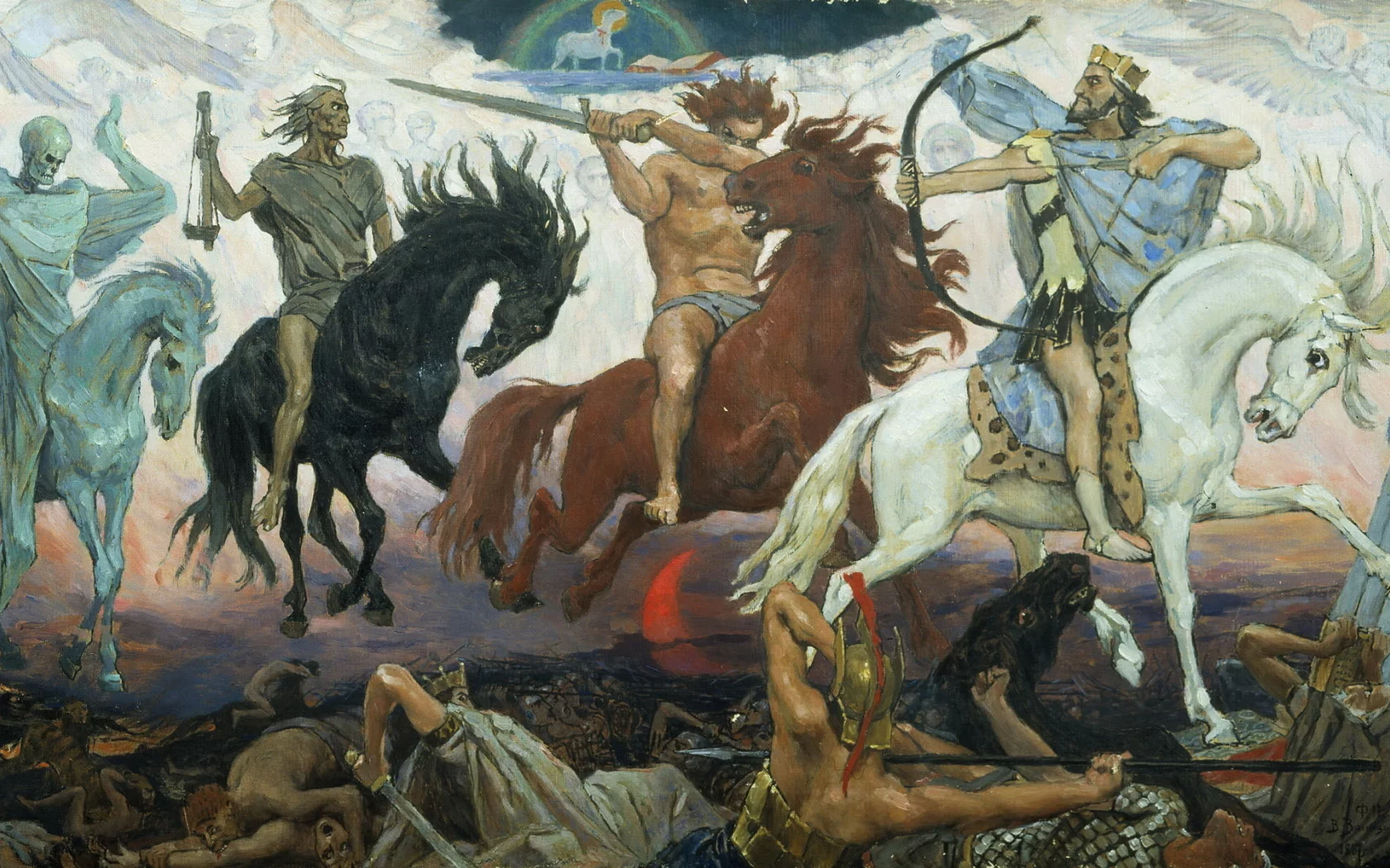 воины апокалипсиса, картина, всадники, васнецов