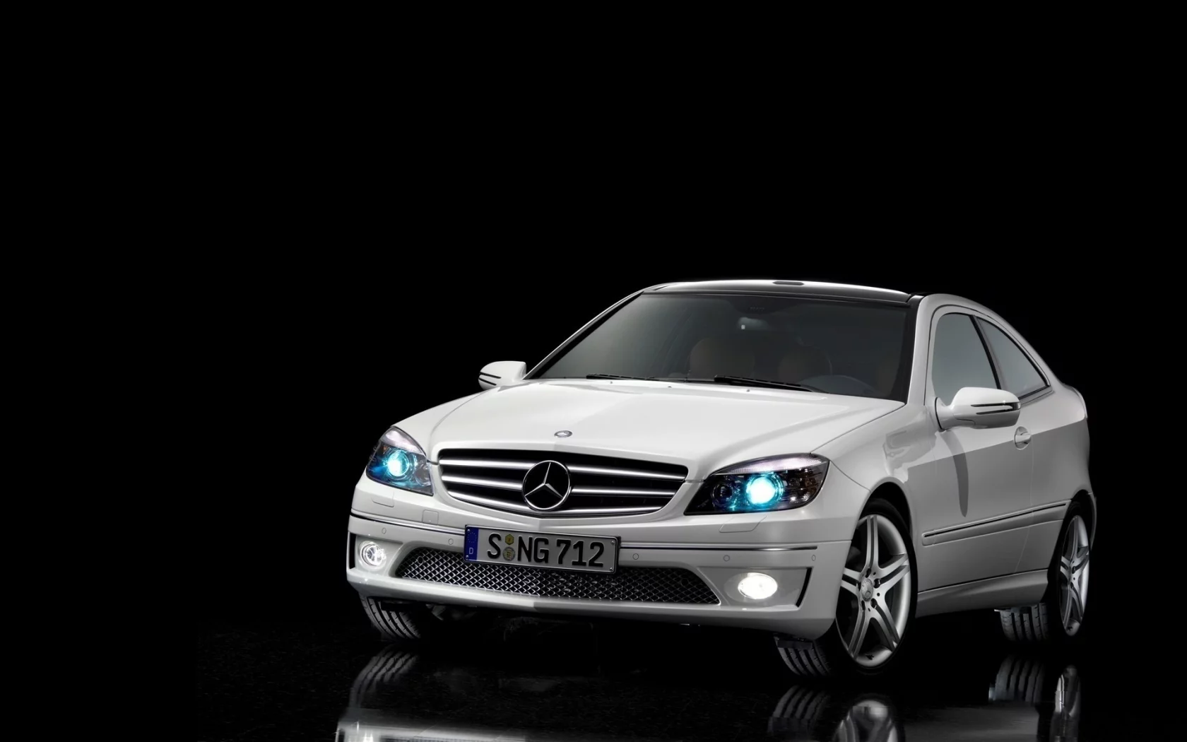 фары, черный, фон, синие, mersedec, benz