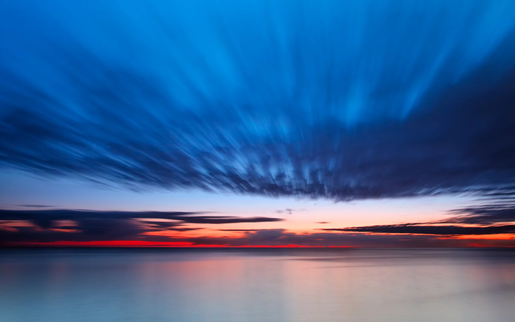 sunrise, morning, clouds, ocean, восход, океан, утро, облака