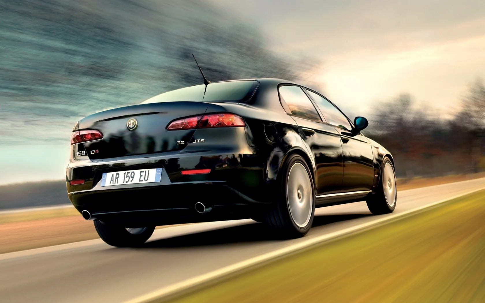 159, зад, фон, машины, движение, alfa romeo