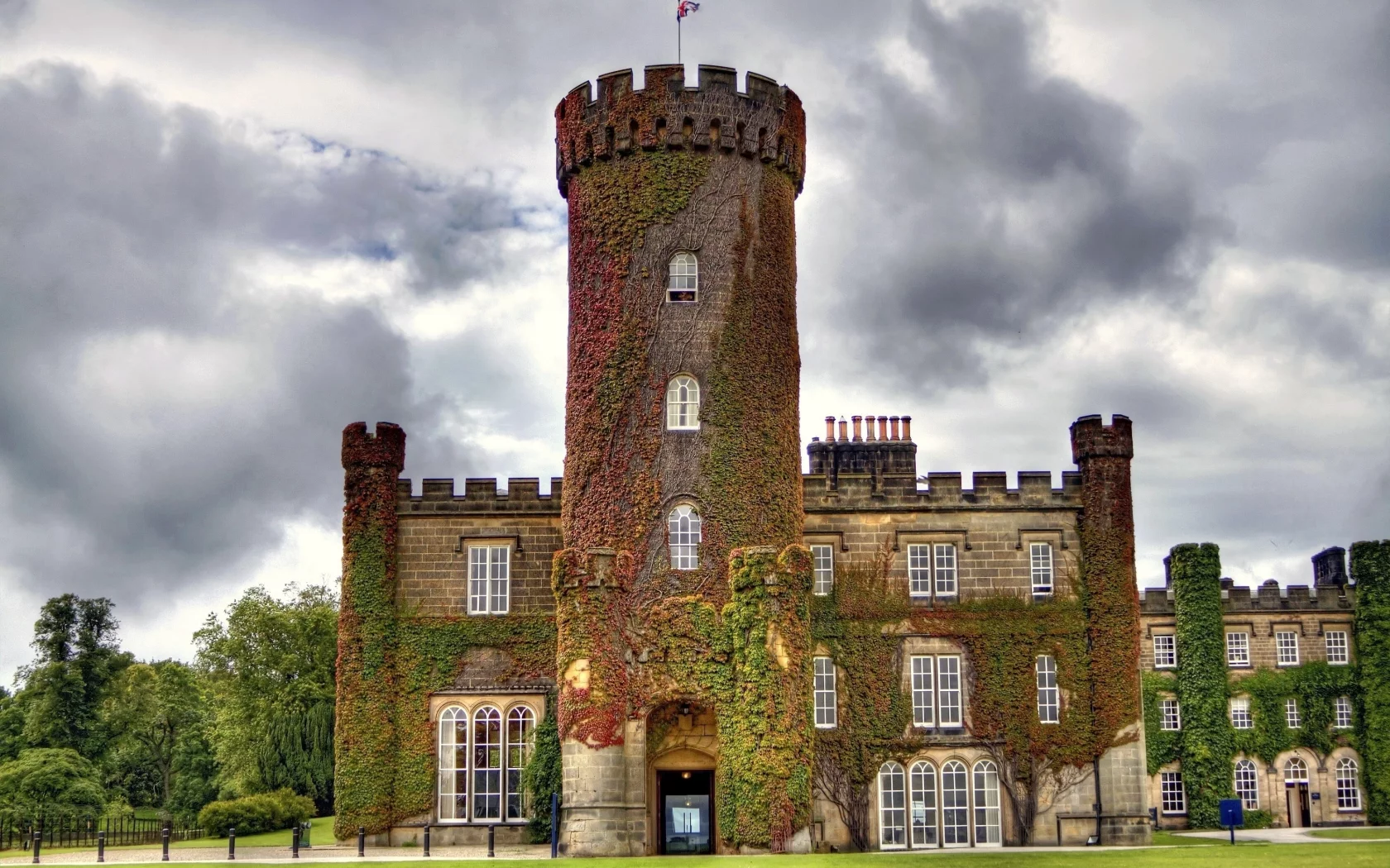 каменный, плющ, england, замок, англия, башня, замок суинтон