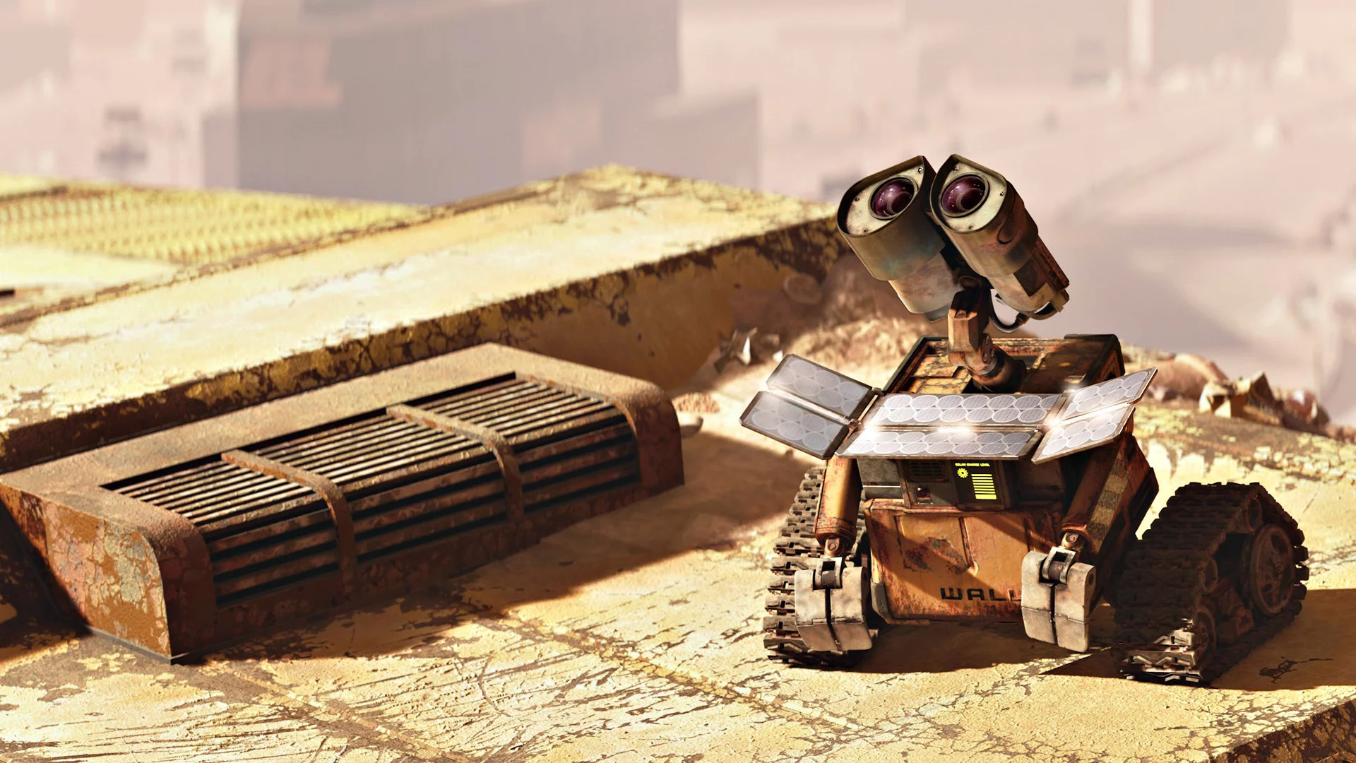 подзарядка, солнечная батарея, walle, робот