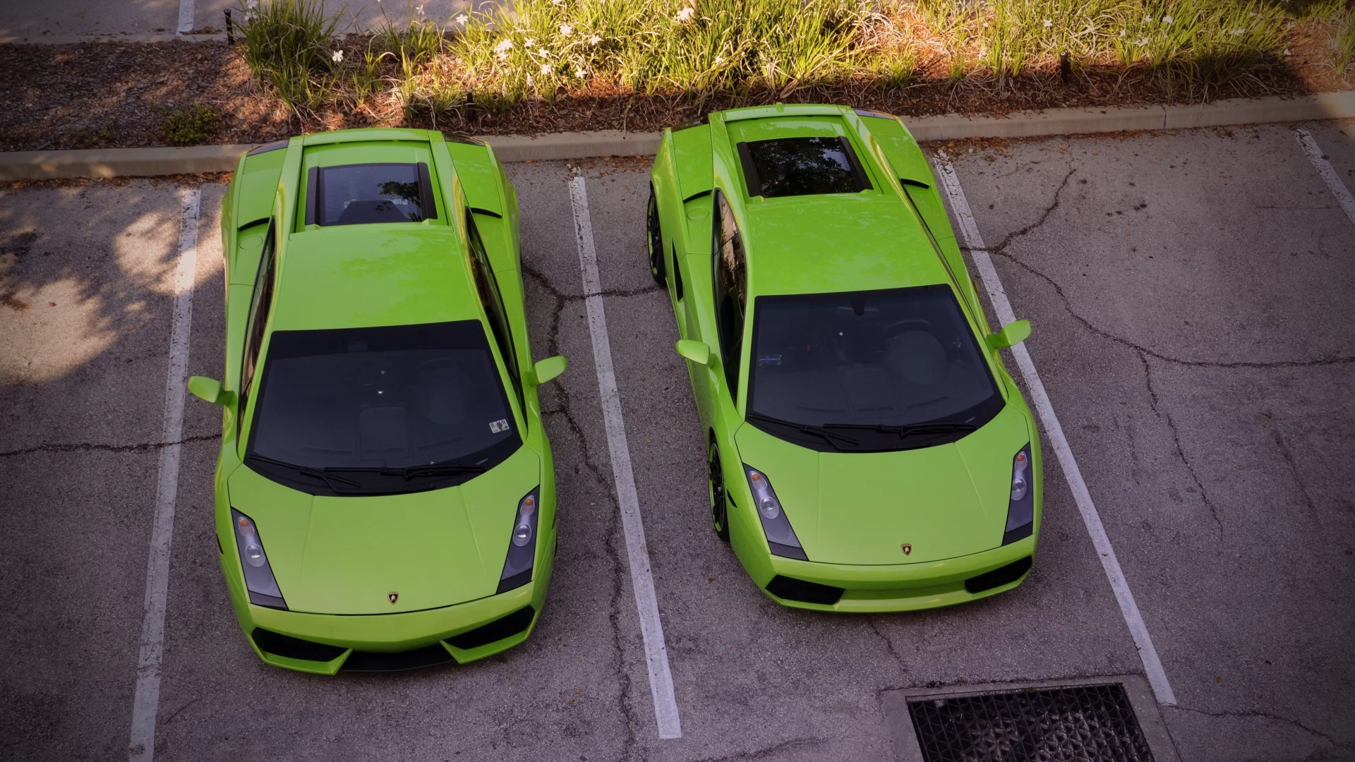 парковка, lamborghini gallardo, фары, близняшки