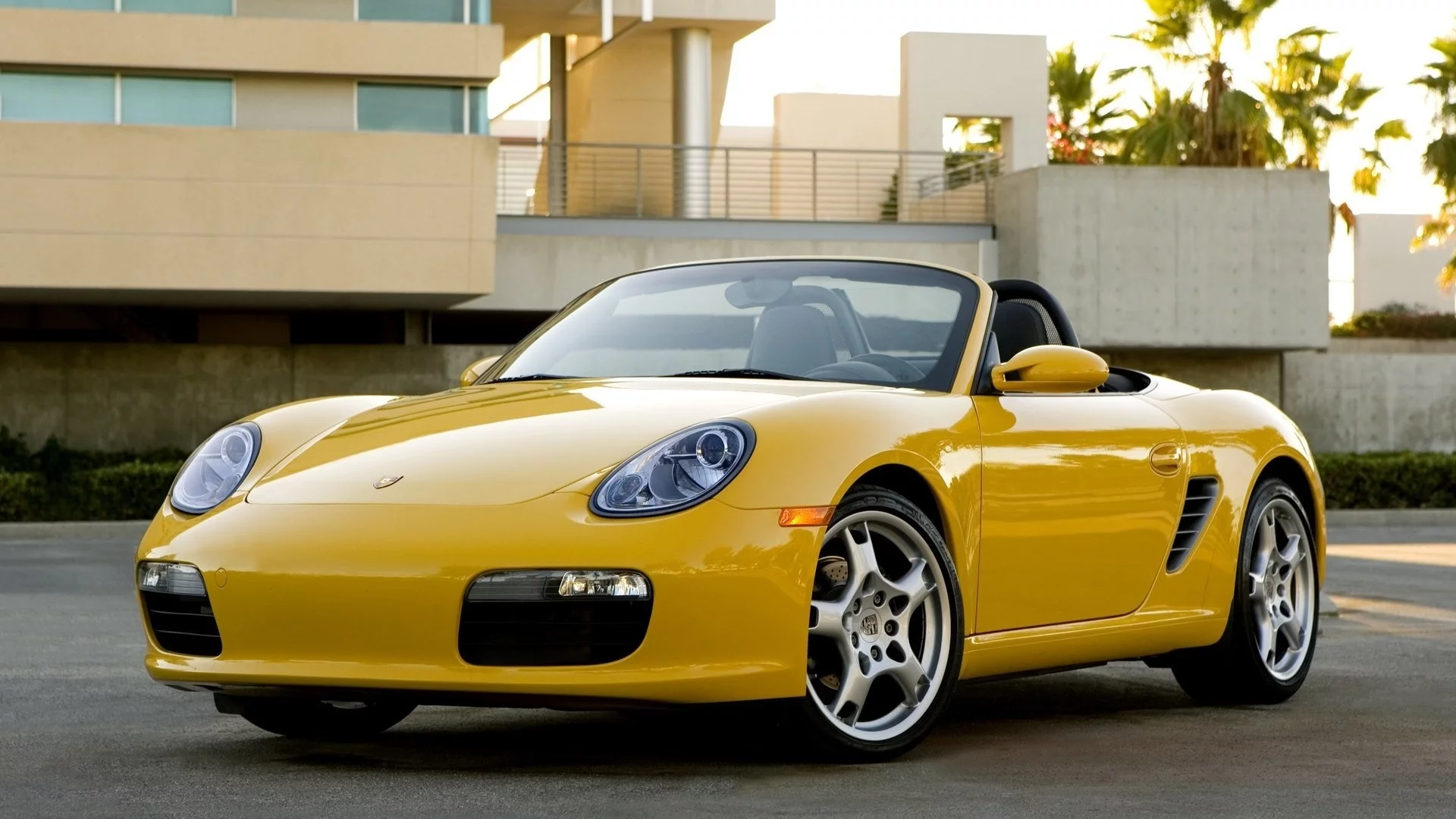красавец, porsche, boxster, кабриолет, здание, порше