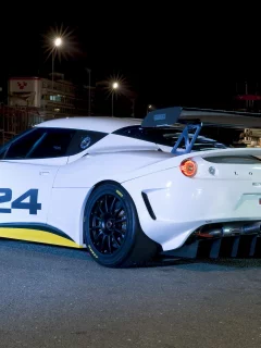 racecar, ночь, евора, лотус, боксы, lotus, evora, задняя часть, трасса, night, type 124, endurance