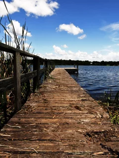 доски, природа, причал, вода, лето, nature, озеро, небо, трава, облака