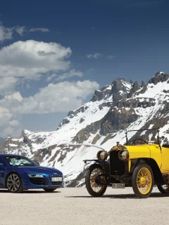 горы, v10, 1435 ps, старый и новый, r8, облака, эволюция, typ c, audi, снег, ауди, alpensieger, 1912-21