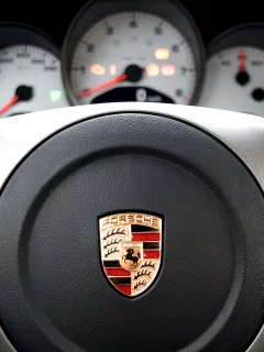 салон, клаксон, руль, панель, логотип, porsche
