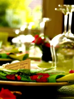салфетка, макро, glasses, бокалы, macro, serviette, тарелка, стол, 1920x1080, plate, table