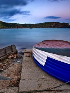пейзаж, океан, море, вода, пристань, причал, лодка, залив