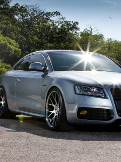 audi, а5, лето, блики, небо, день
