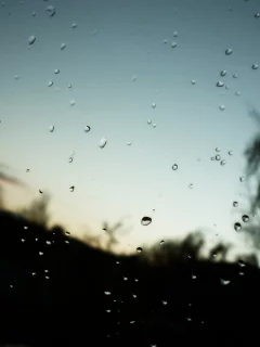 небо, закат, капли, дождь