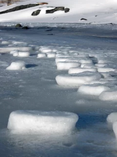 лед, iceblocks, зима, река
