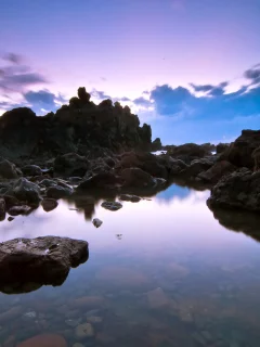 природа, вечер, камни, море, скалы