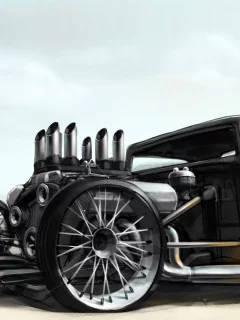 рисунок, hotrod, трактор, ford