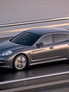 porsche, panamera turbo-s, серая