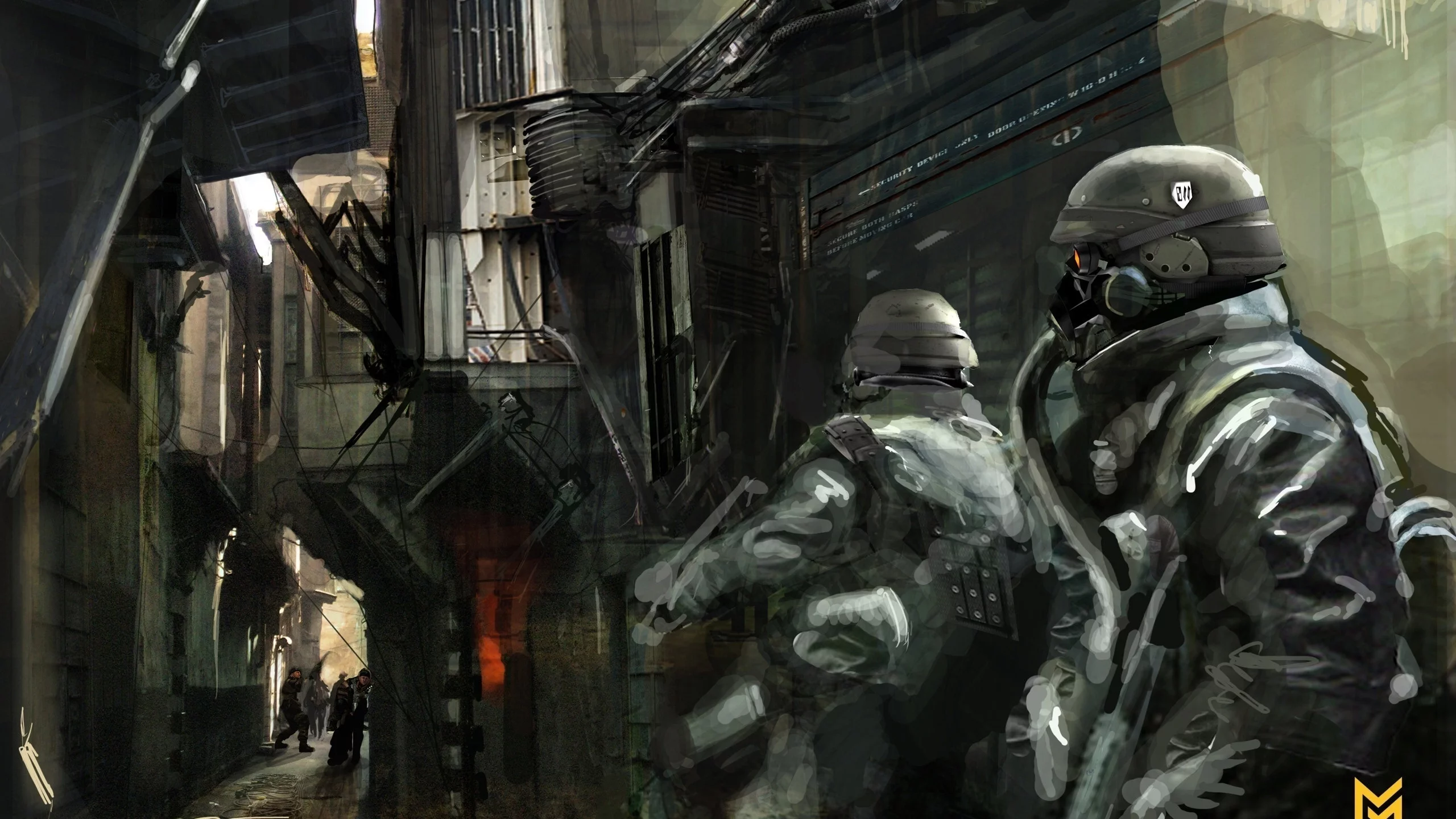 игра, killzone 2, оружие, улица, солдаты, маски, люди