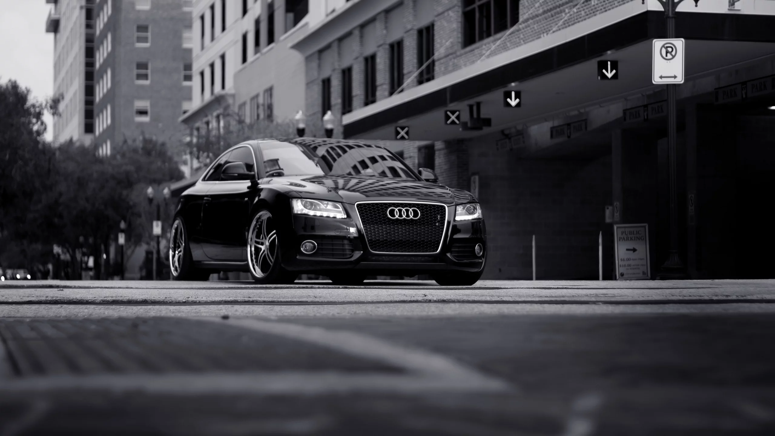 тюнинг, audi a5, черно-белое