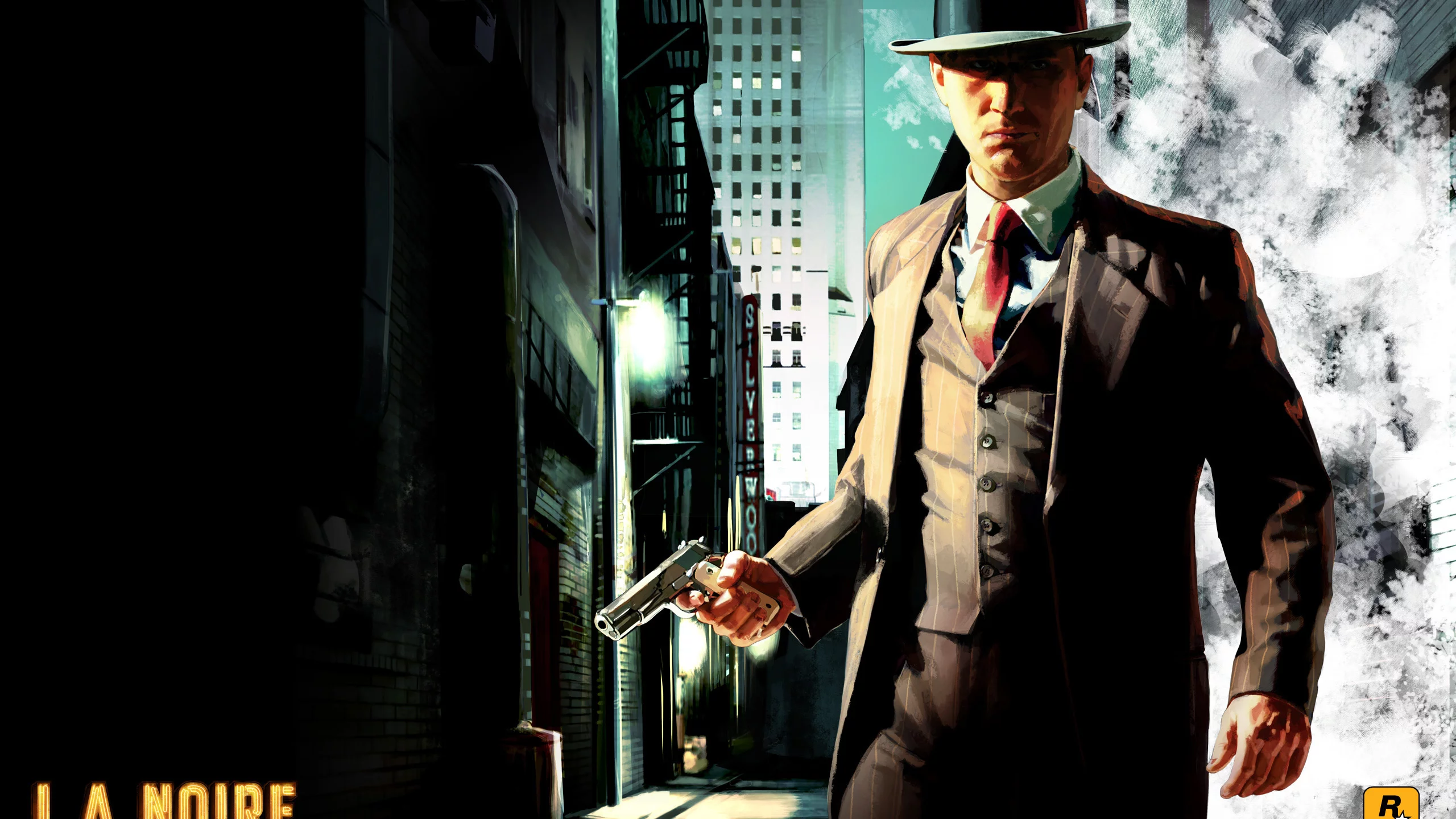 лос-анджелес, rockstar games, пистолет, la noire