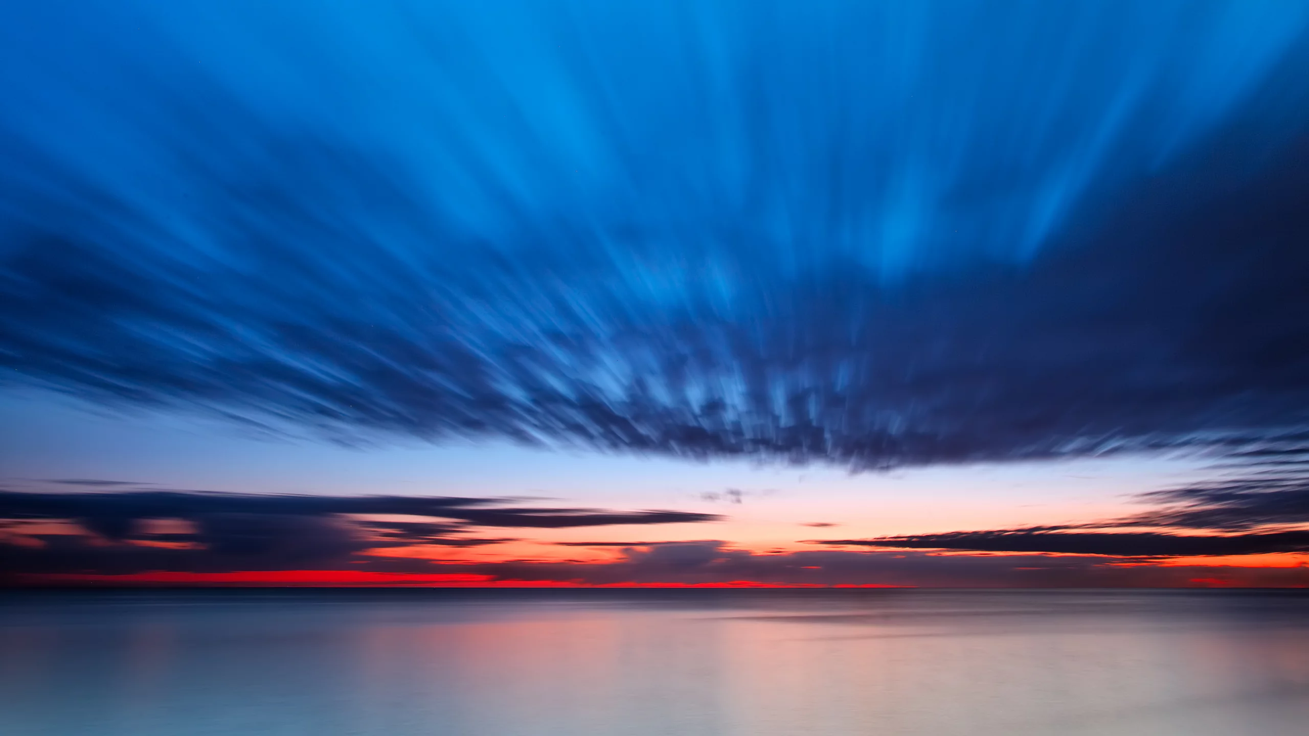 sunrise, morning, clouds, ocean, восход, океан, утро, облака